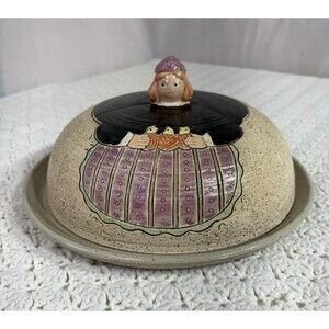 Shafford Folk Craft Domed Platter Handmade 1980s Vintage Japan